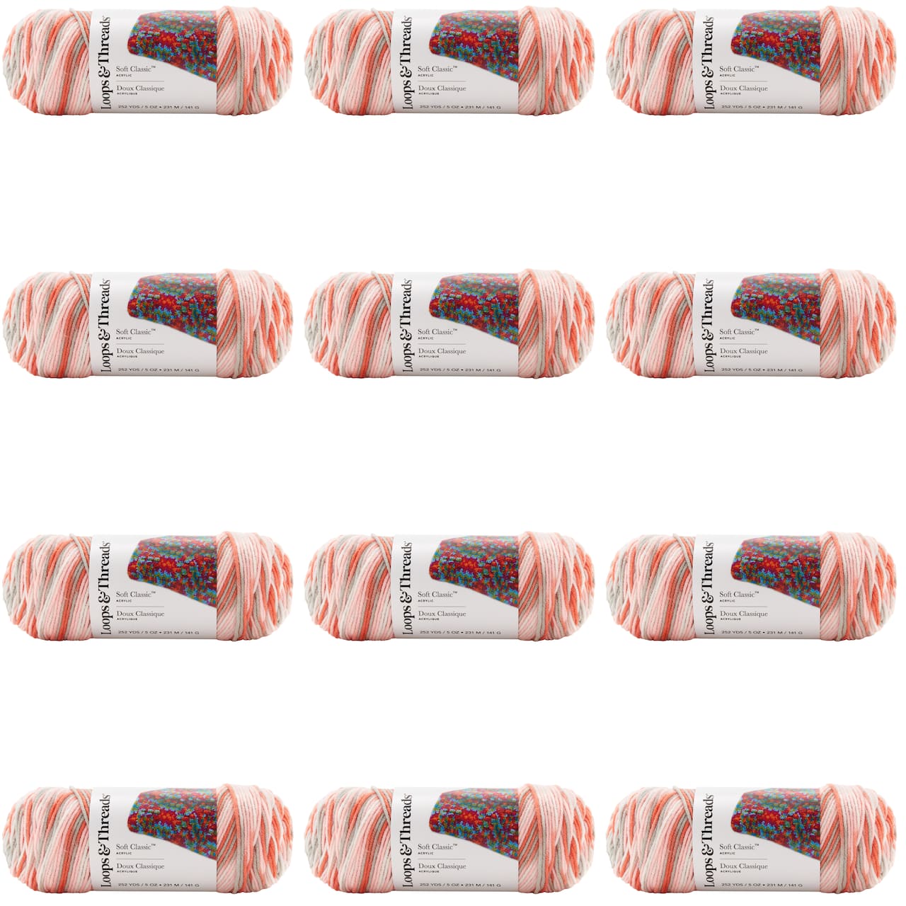 12 Pack: Soft Classic™ Multi Ombre Yarn by Loops & Threads®